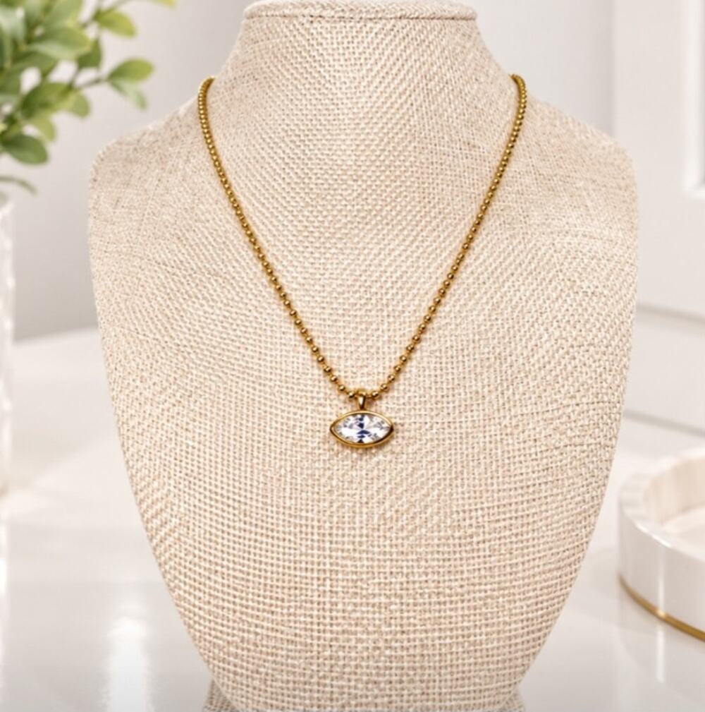 Geometric 18KT Plated Ball Chain Geo Pendent Necklace